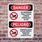 Signmission No Swimming Pool Closed Chemicals Bilingual Danger Sign, Plastic, 7in W x 10in L, 2PK OS-2PACK-DS-P-710-VS-1627 - alternate 7